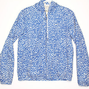 Womens Obey Blue leopard Print Hooded Jacket